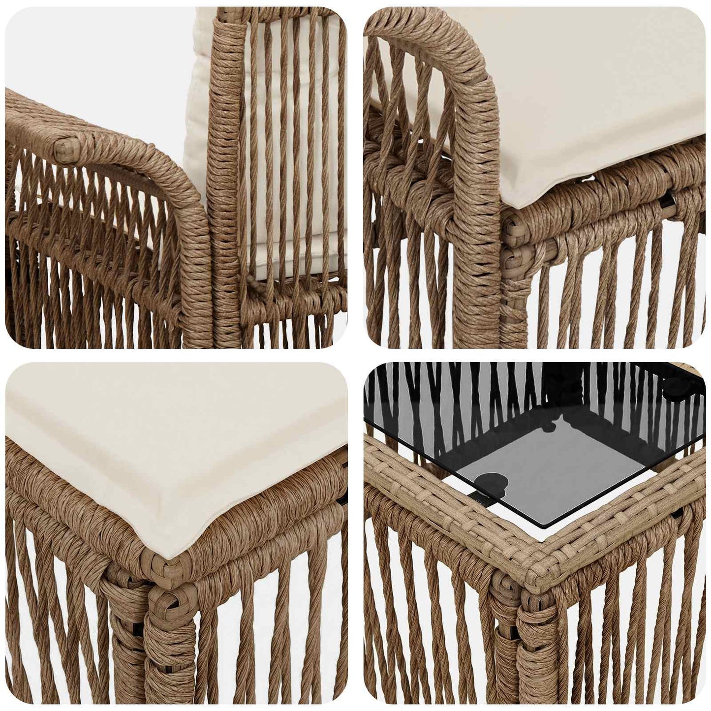 Set Divano da Giardino 11 pcs Beige polyrattan | homemem39