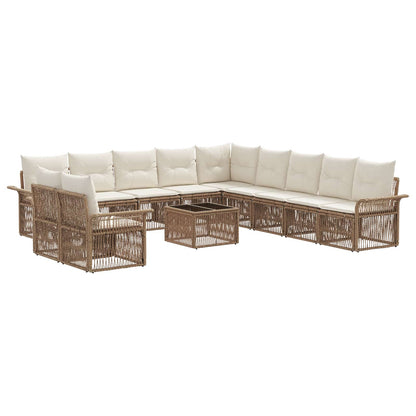 Set Divano da Giardino 12 pcs Beige polyrattan | homemem39