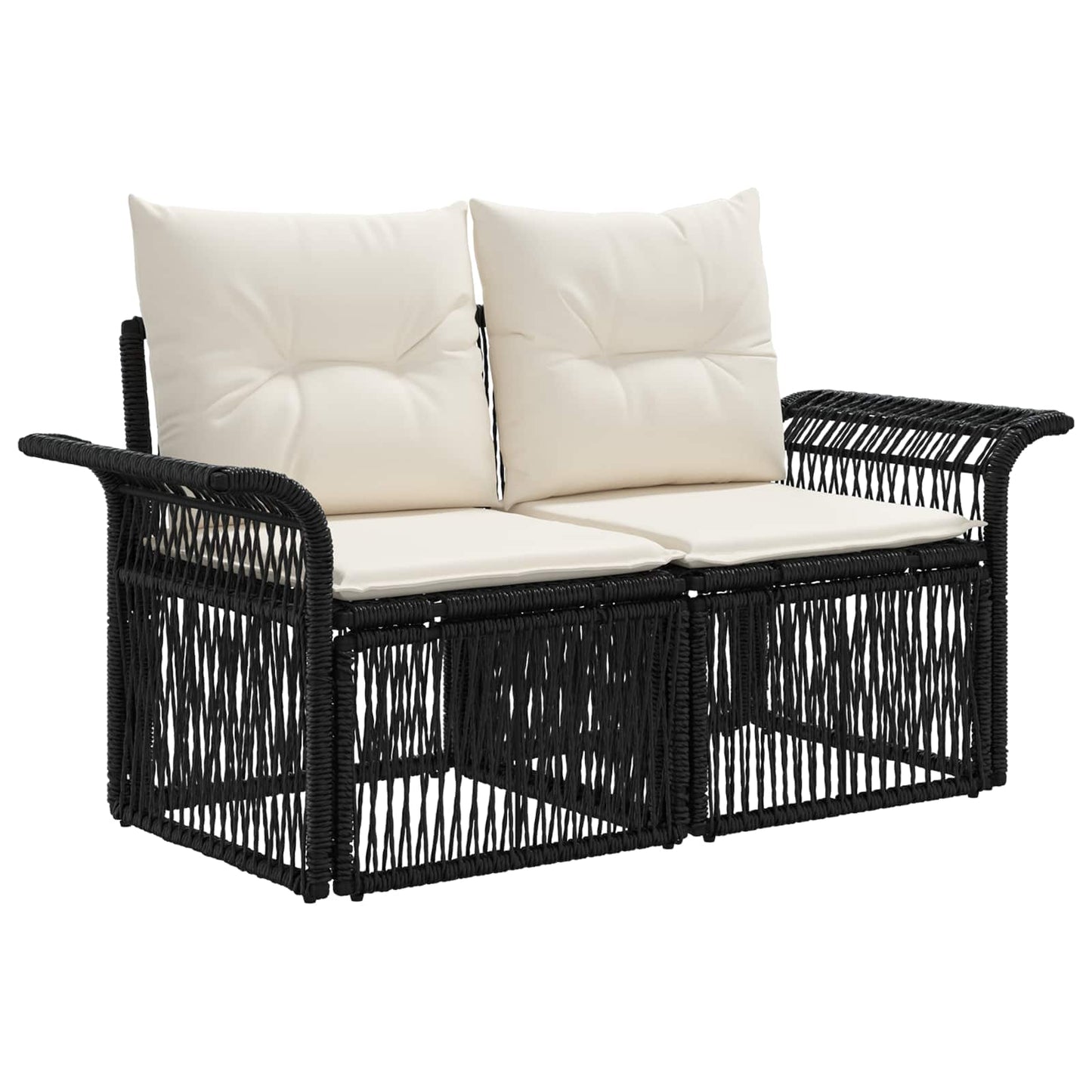 Set Divano da Giardino 7 pz 7-Numero di posti Nero polyrattan | homemem39