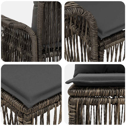 Set Divano da Giardino 7 pz 7-Numero di posti Grigio polyrattan | homemem39