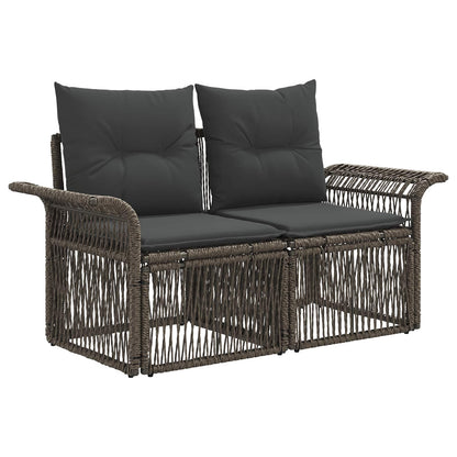Set Divano da Giardino 7 pz 7-Numero di posti Grigio polyrattan | homemem39