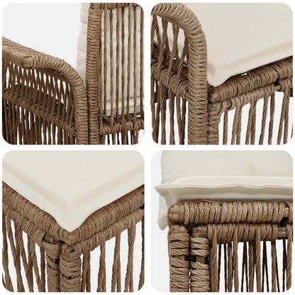 Set Divano da Giardino 7 pz 7-Numero di posti Beige polyrattan | homemem39