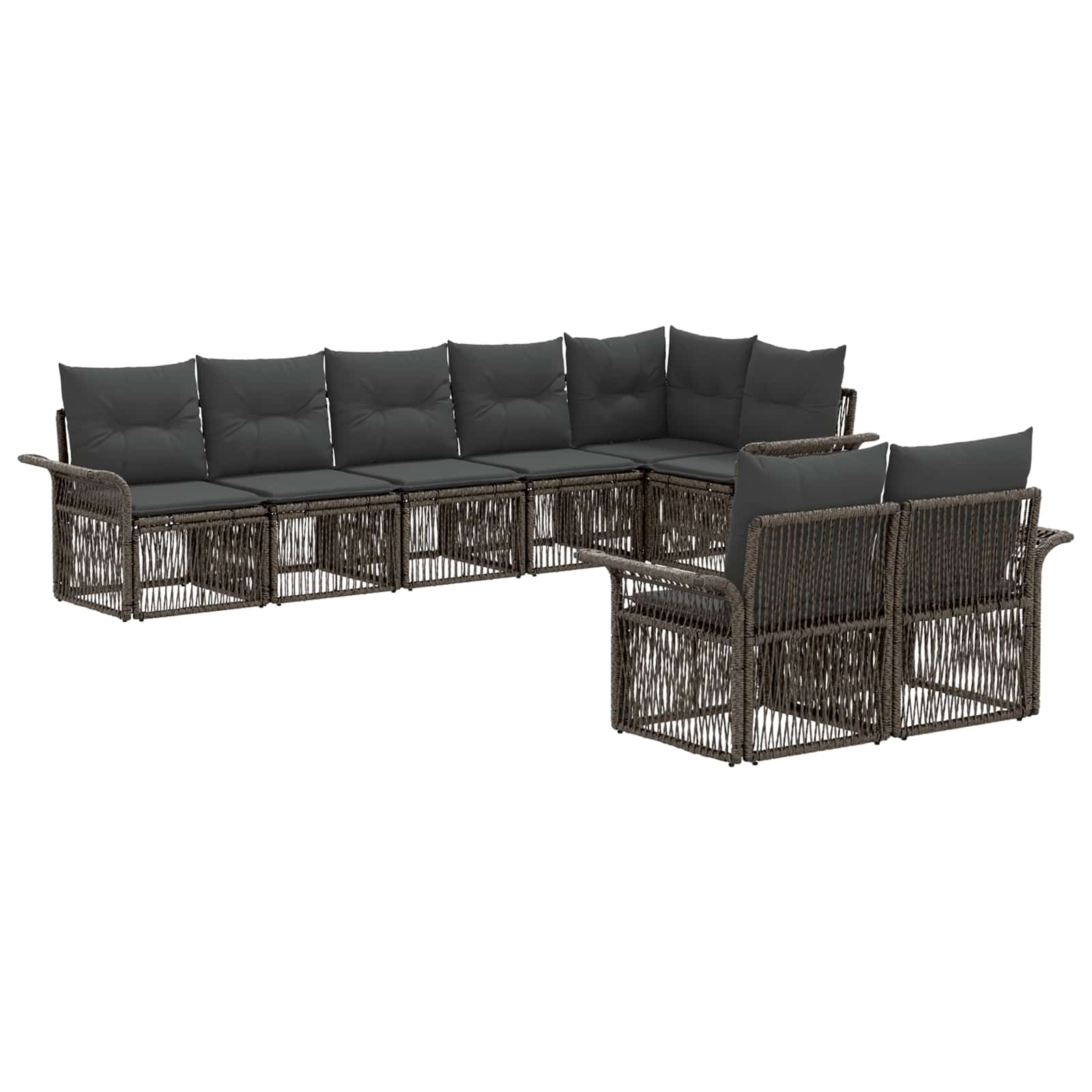 Set Divano da Giardino 8 pcs Grigio polyrattan | homemem39