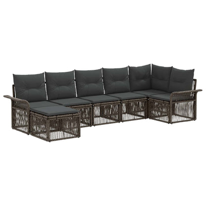 Set Divano da Giardino 7 pcs Grigio polyrattan | homemem39