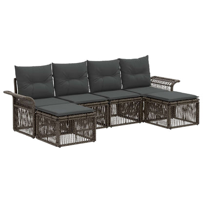 Set Divano da Giardino 6 pcs Grigio polyrattan | homemem39