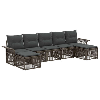 Set Divano da Giardino 7 pcs Grigio polyrattan | homemem39