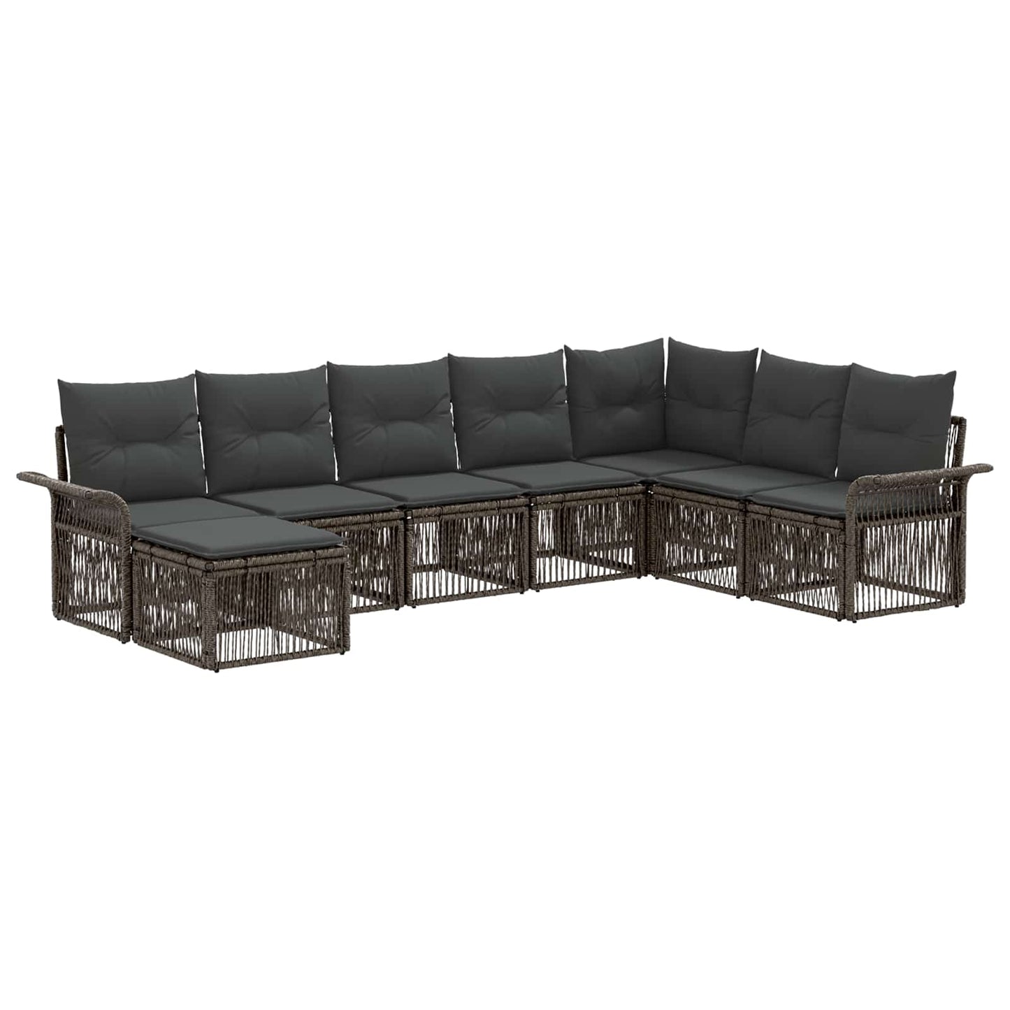 Set Divano da Giardino 8 pcs Grigio polyrattan | homemem39