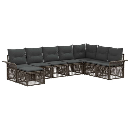 Set Divano da Giardino 8 pcs Grigio polyrattan | homemem39