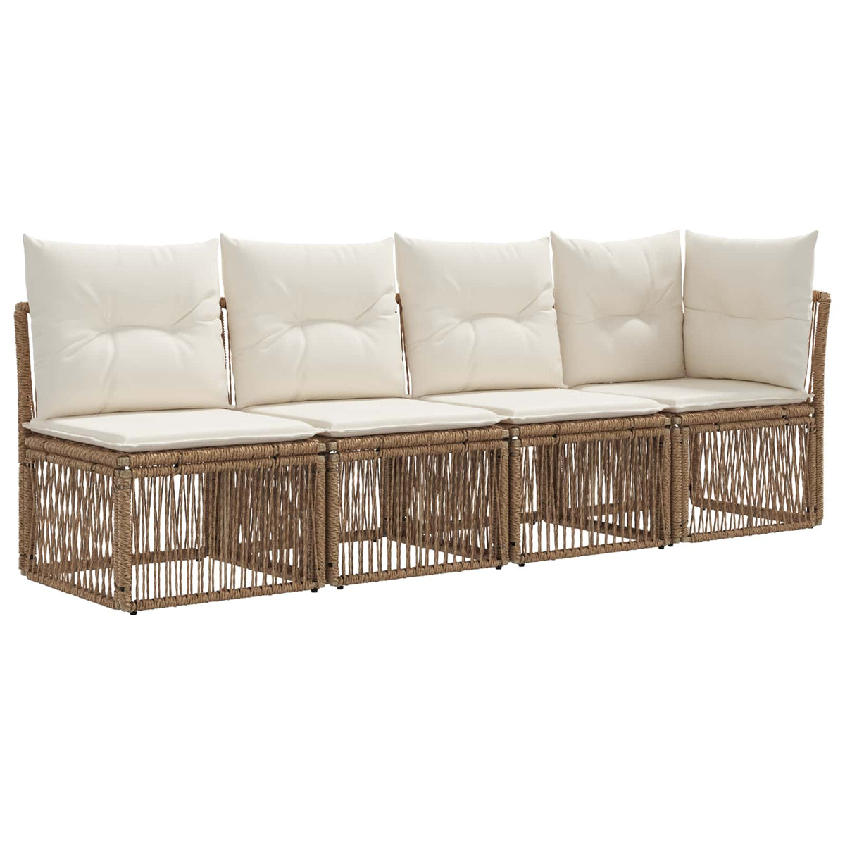 Set Divano da Giardino 7 pz 7-Numero di posti Beige polyrattan