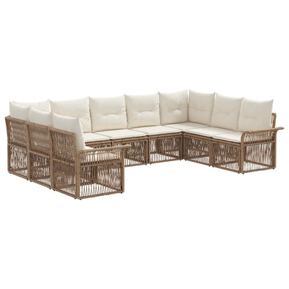 Set Divano da Giardino 9 pcs Beige polyrattan | homemem39