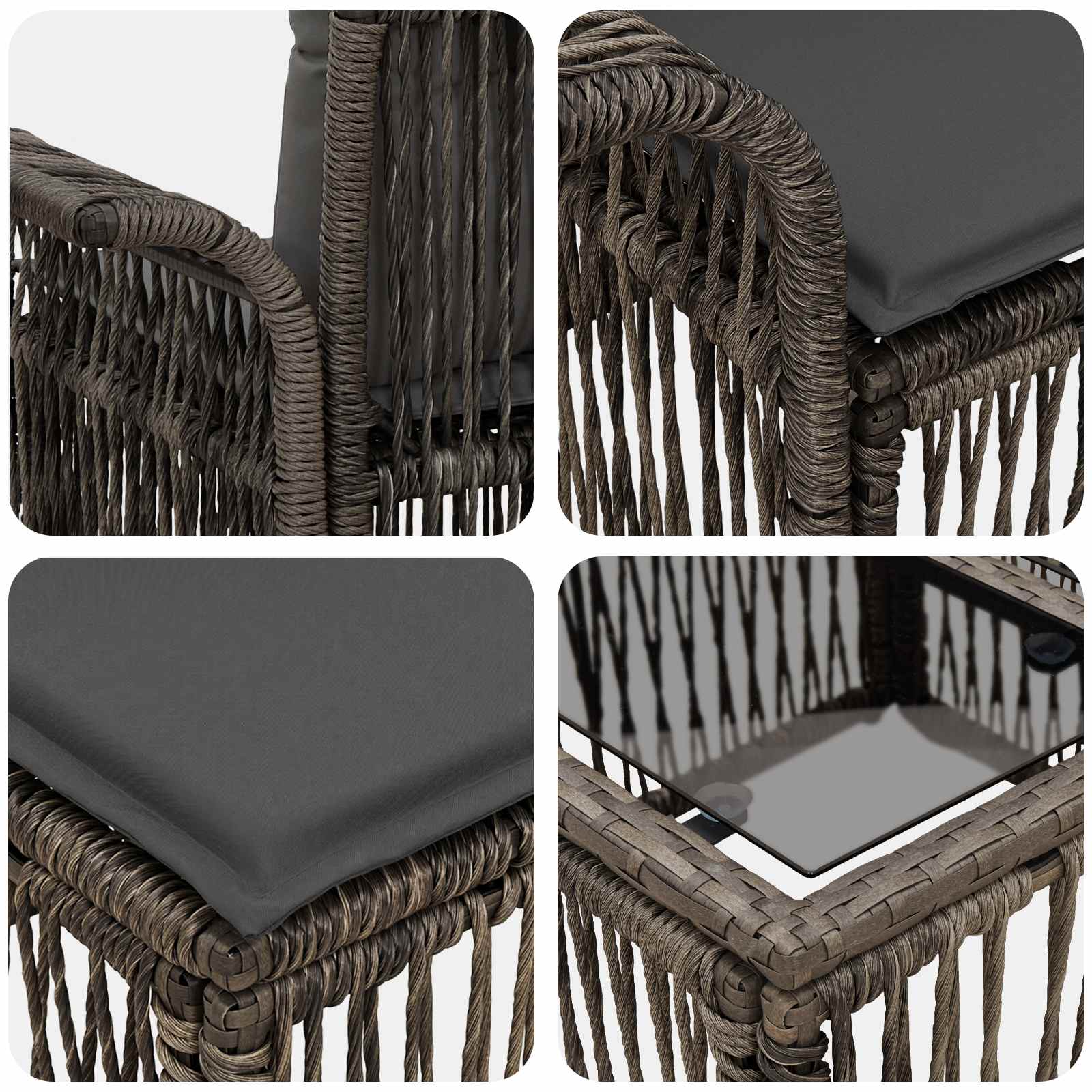 Set Divano da Giardino 11 pcs Grigio polyrattan | homemem39