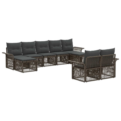 Set Divano da Giardino 9 pcs Grigio polyrattan | homemem39