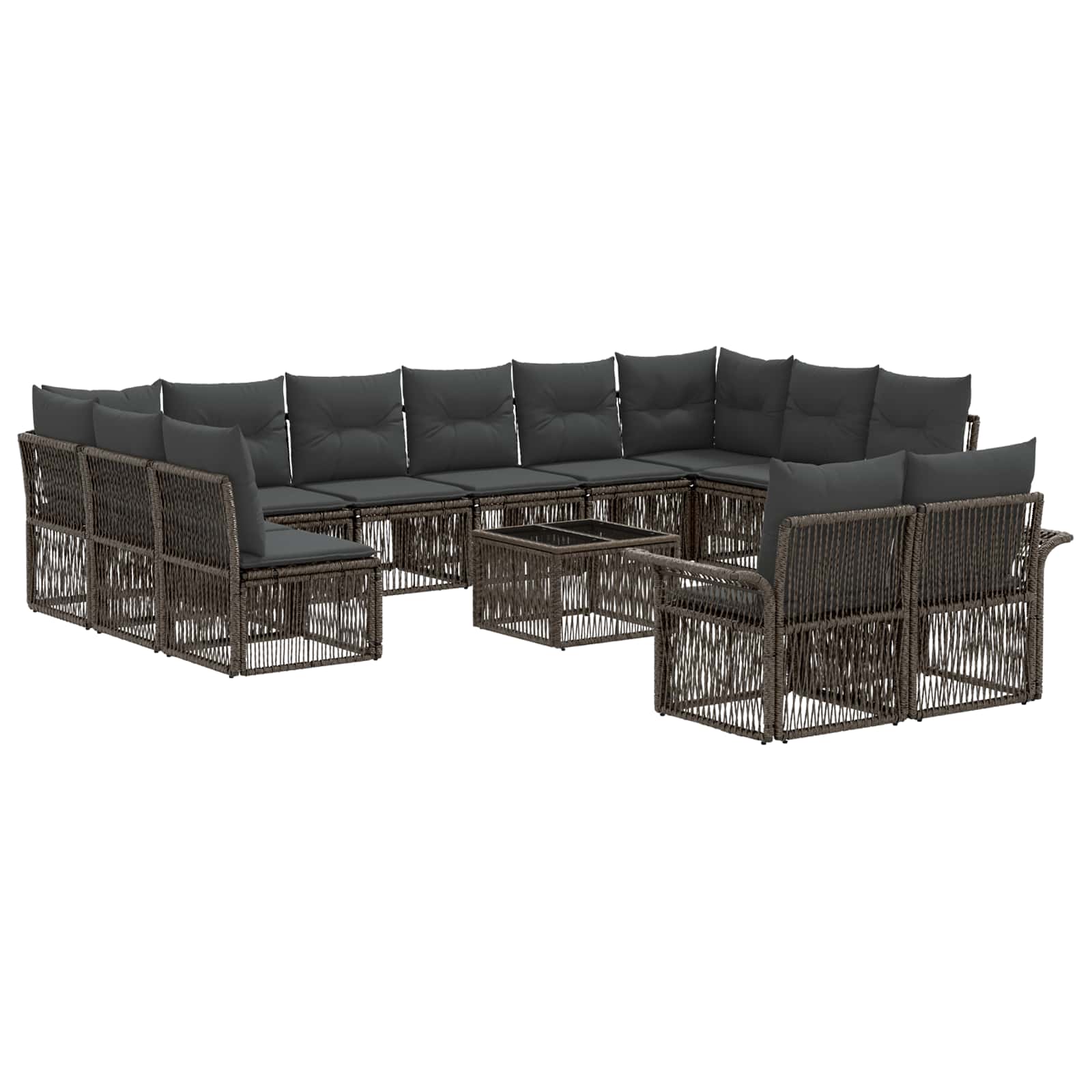 Set Divano da Giardino 13 pcs Grigio polyrattan | homemem39