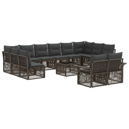 Set Divano da Giardino 13 pcs Grigio polyrattan | homemem39