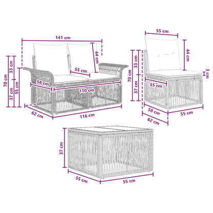 Set Divano da Giardino 13 pcs Beige polyrattan | homemem39