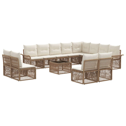 Set Divano da Giardino 13 pcs Beige polyrattan | homemem39