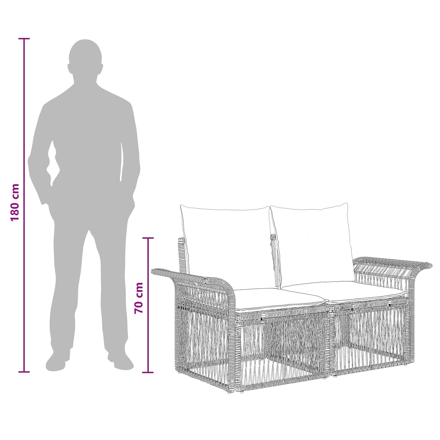 Set Divano da Giardino 13 pcs Grigio polyrattan | homemem39