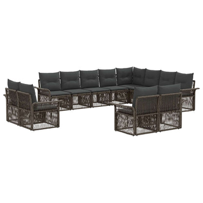 Set Divano da Giardino 12 pcs Grigio e Grigio Scuro polyrattan | homemem39