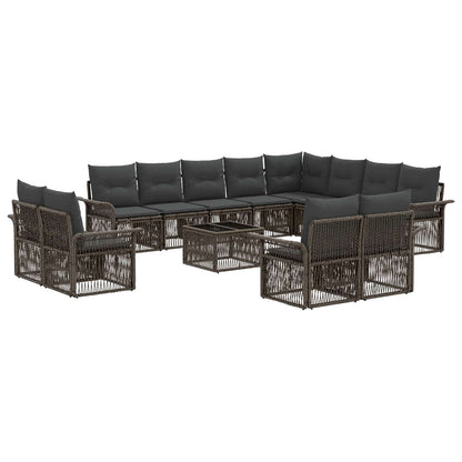Set Divano da Giardino 13 pcs Grigio e Grigio Scuro polyrattan | homemem39