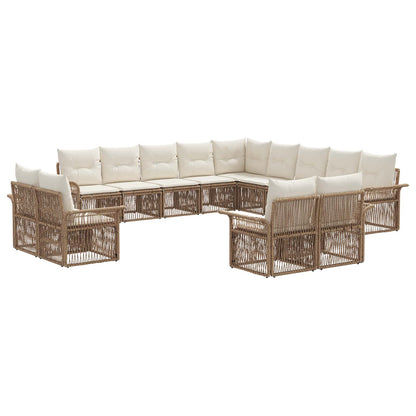 Set Divano da Giardino 13 pcs Beige e Bianco Crema polyrattan | homemem39
