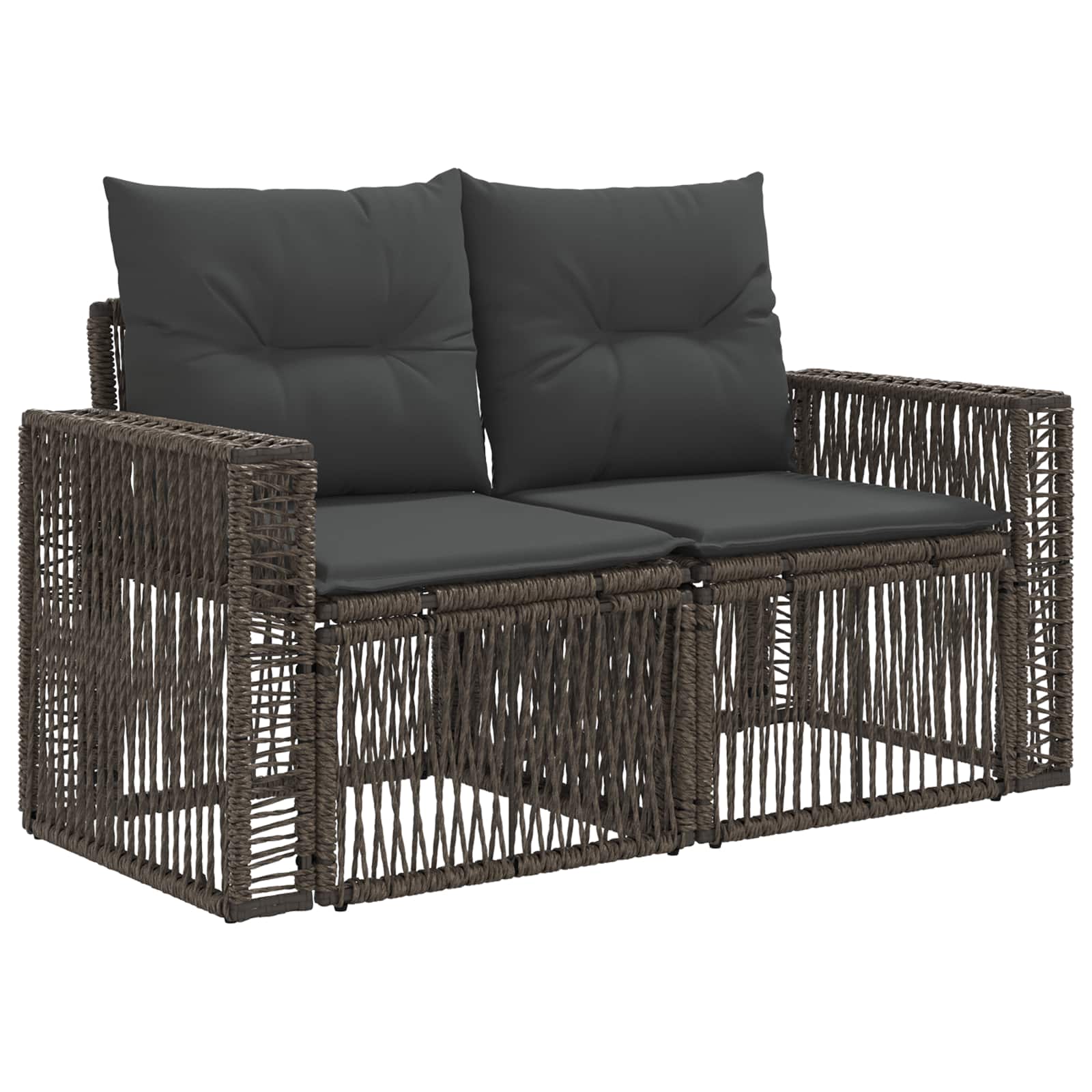 Set Divano da Giardino 3 pcs Grigio e Grigio Scuro polyrattan | homemem39