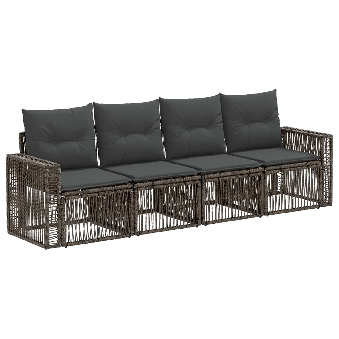 Set Divano da Giardino 4 pcs Grigio e Grigio Scuro polyrattan | homemem39