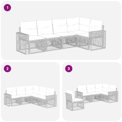 Set Divano da Giardino 5 pcs Beige e Bianco Crema polyrattan | homemem39