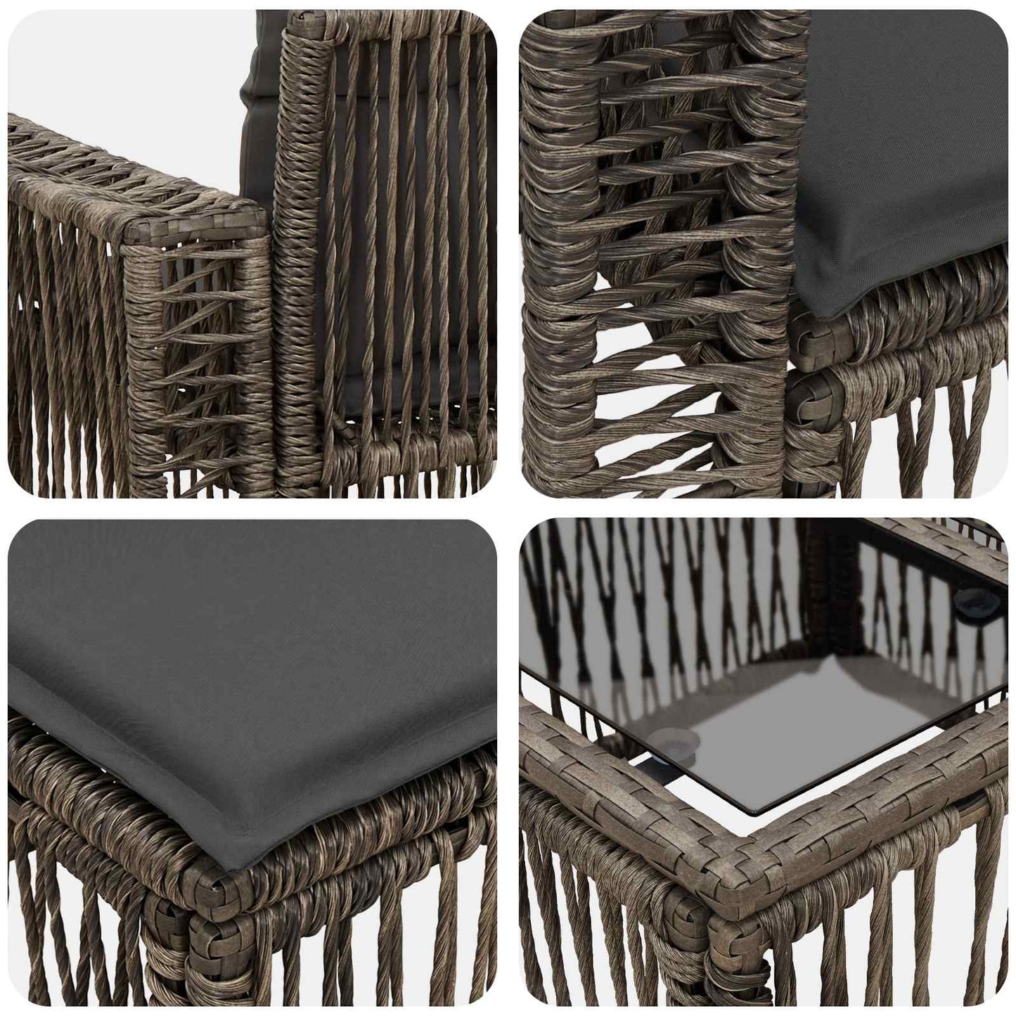 Set Divano da Giardino 12 pcs Grigio e Grigio Scuro polyrattan | homemem39