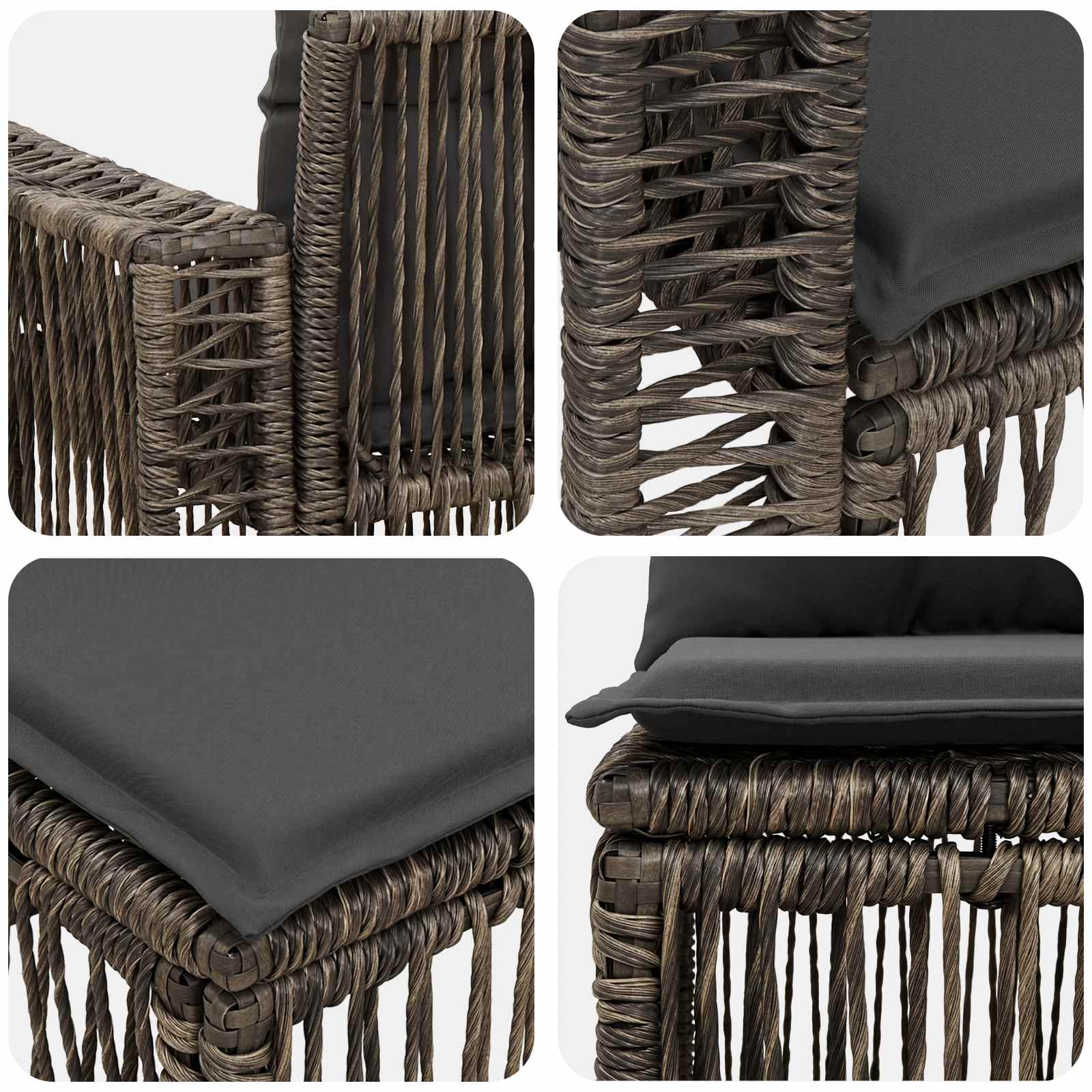 Set Divano da Giardino 9 pcs Grigio e Grigio Scuro polyrattan | homemem39
