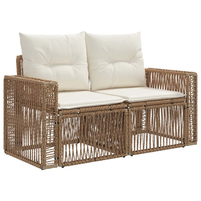 Set Divano da Giardino 10 pcs Beige e Bianco Crema polyrattan | homemem39