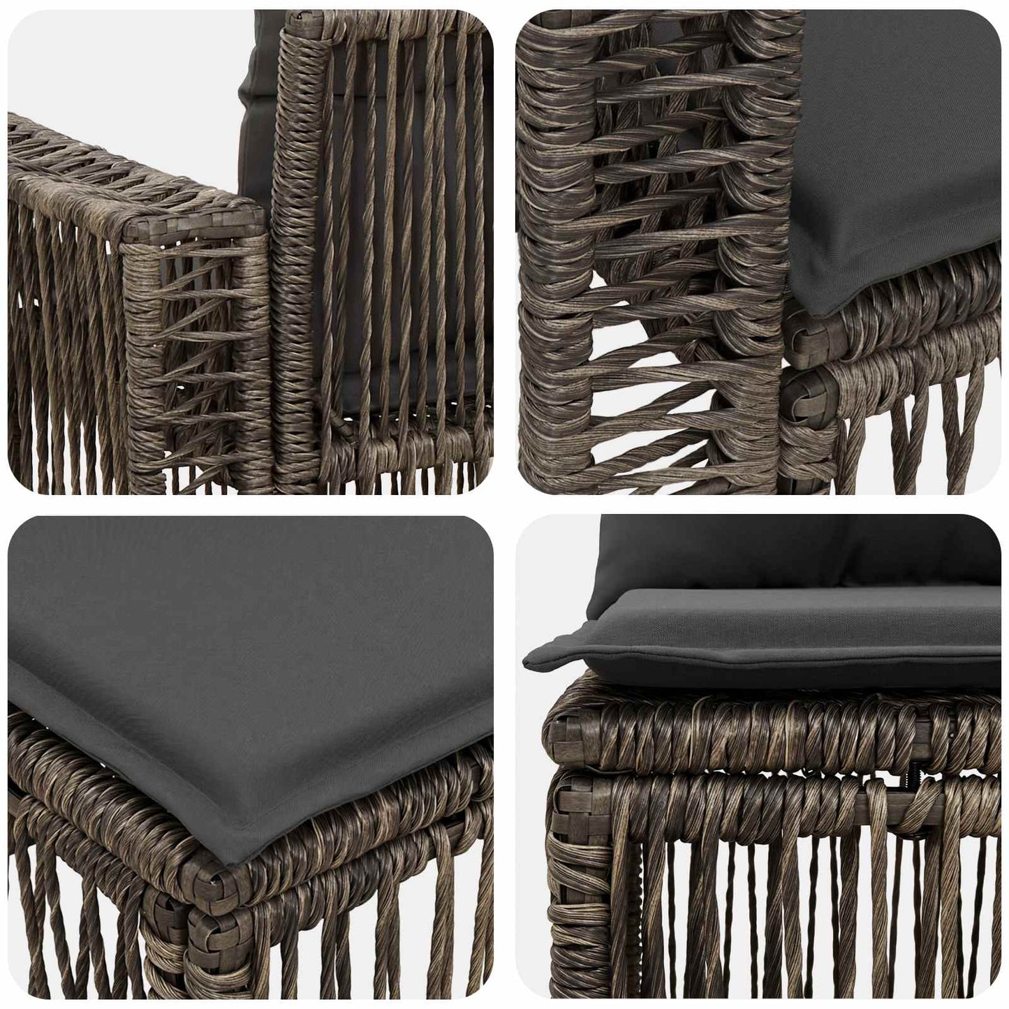Set Divano da Giardino 10 pcs Grigio e Grigio Scuro polyrattan | homemem39