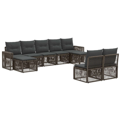 Set Divano da Giardino 9 pcs Grigio e Grigio Scuro polyrattan | homemem39