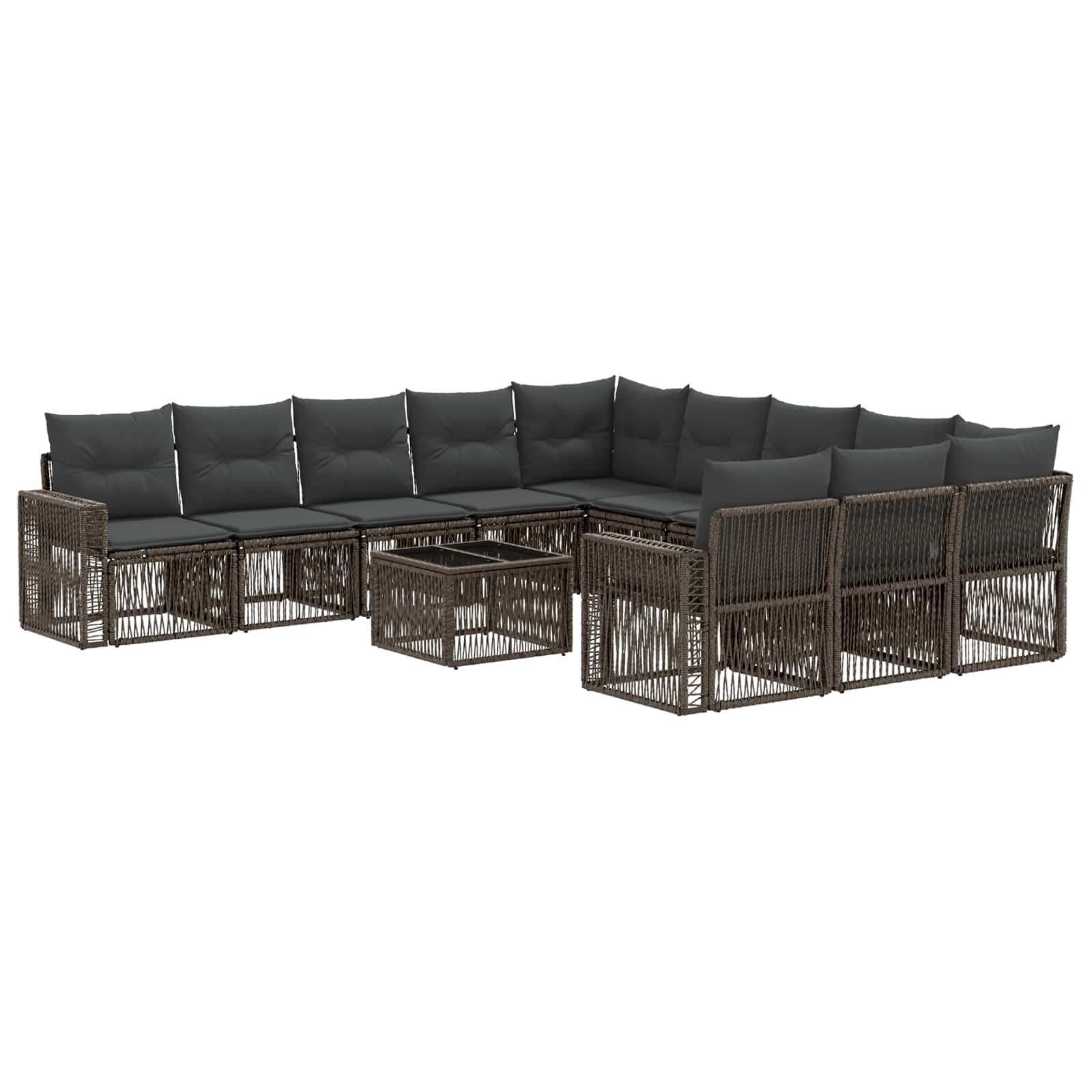 Set Divano da Giardino 12 pcs Grigio e Grigio Scuro polyrattan | homemem39