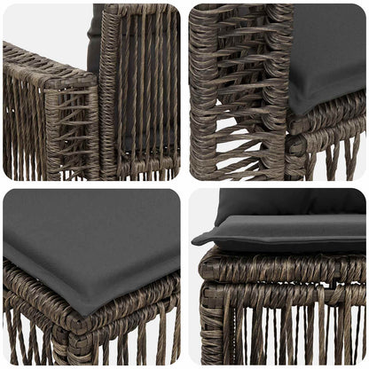 Set Divano da Giardino 13 pcs Grigio e Grigio Scuro polyrattan | homemem39