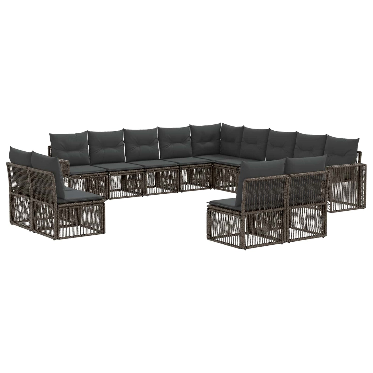 Set Divano da Giardino 13 pcs Grigio e Grigio Scuro polyrattan | homemem39