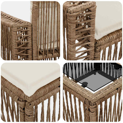 Set Divano da Giardino 13 pcs Beige e Bianco Crema polyrattan | homemem39
