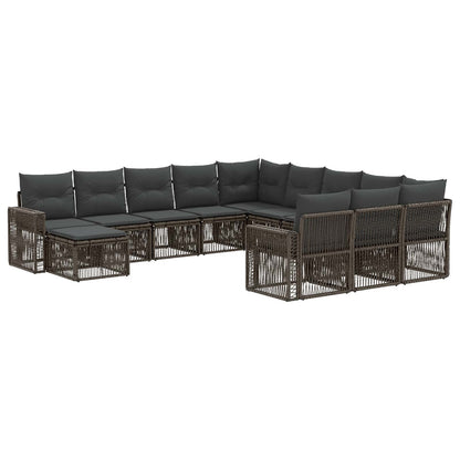 Set Divano da Giardino 12 pcs Grigio e Grigio Scuro polyrattan | homemem39