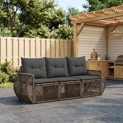Set Divano da Giardino 3 pz Grigio e Grigio Scuro polyrattan | homemem39