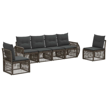 Set Divano da Giardino 6 pcs Grigio e Grigio Scuro polyrattan | homemem39