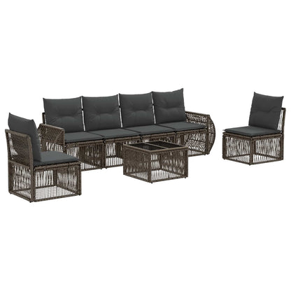 Set Divano da Giardino 7 pcs Grigio e Grigio Scuro polyrattan | homemem39