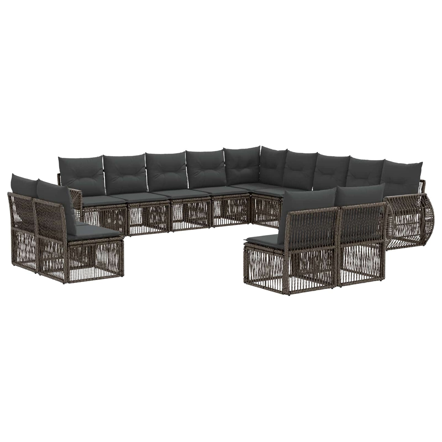 Set Divano da Giardino 13 pcs Grigio e Grigio Scuro polyrattan | homemem39