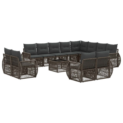Set Divano da Giardino 13 pcs Grigio e Grigio Scuro polyrattan | homemem39