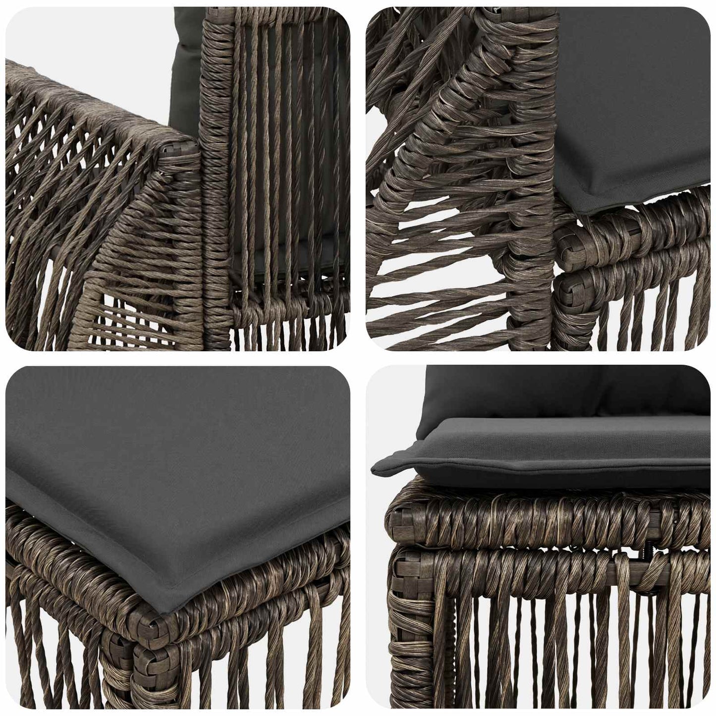 Set Divano da Giardino 9 pcs Grigio polyrattan | homemem39
