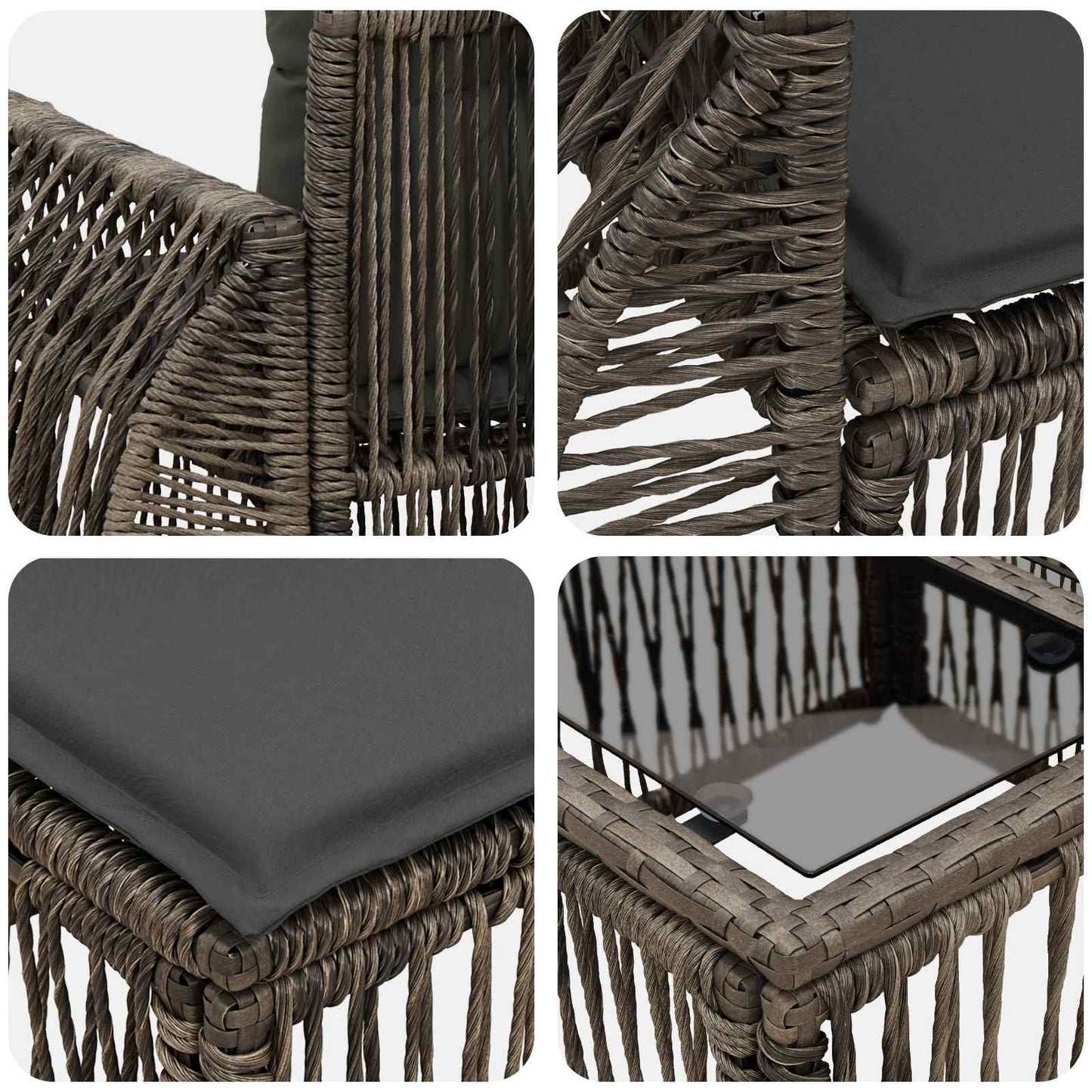 Set Divano da Giardino 10 pcs Grigio polyrattan | homemem39