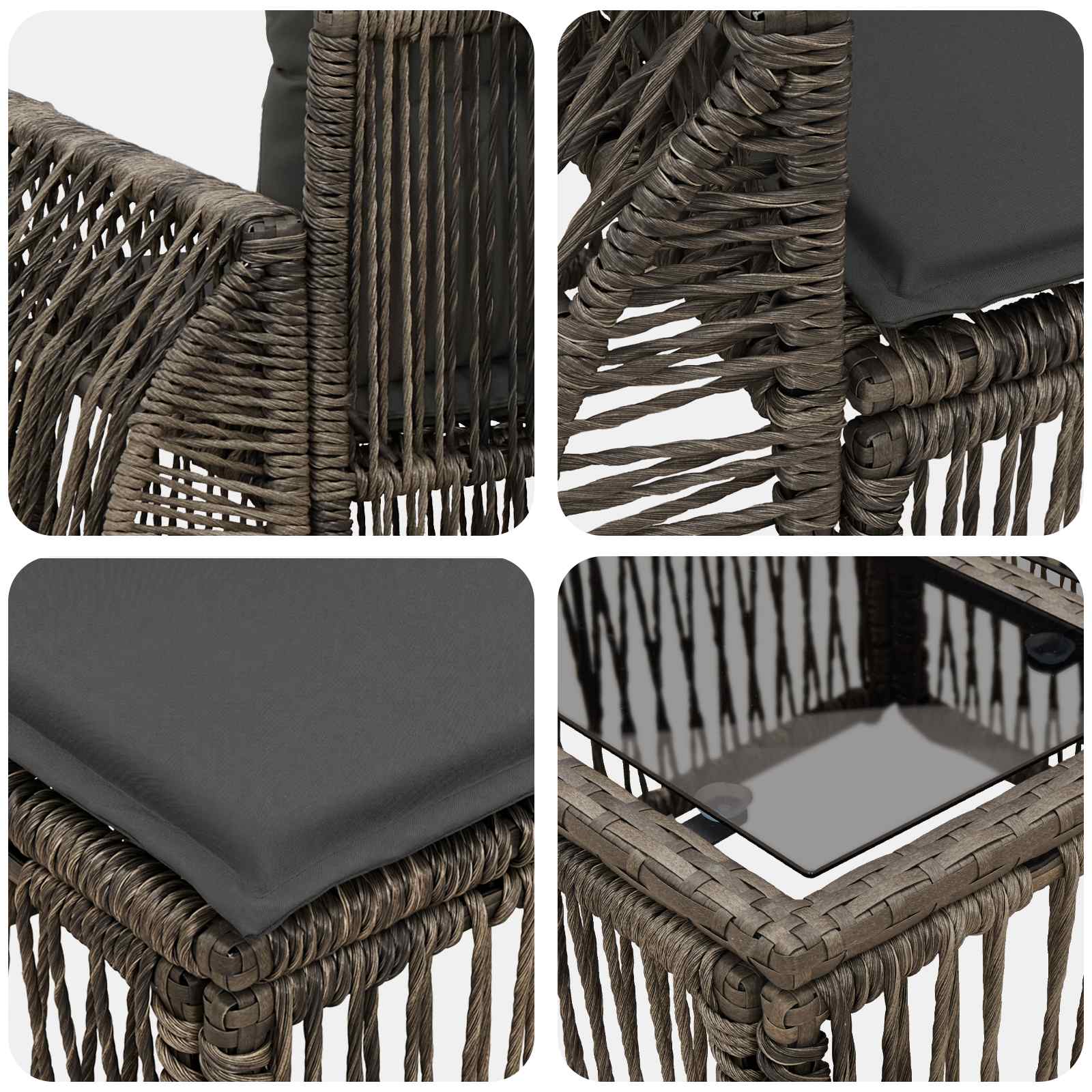 Set Divano da Giardino 10 pcs Grigio polyrattan | homemem39