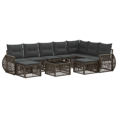 Set Divano da Giardino 10 pcs Grigio polyrattan | homemem39