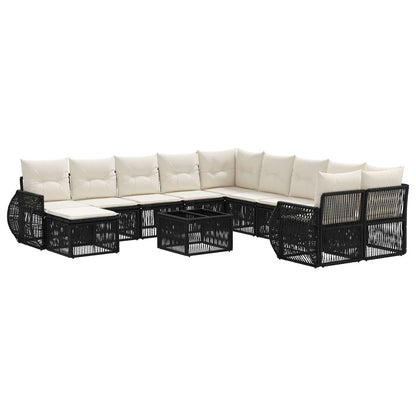 Set Divano da Giardino 12 pcs Nero polyrattan | homemem39