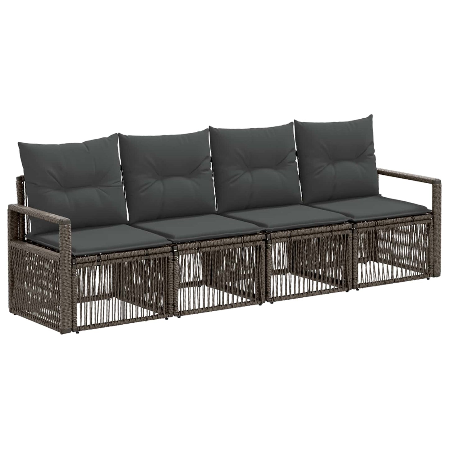 Set Divano da Giardino 4 pcs Grigio polyrattan | homemem39