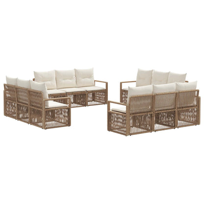 Set Divano da Giardino 12 pcs Beige polyrattan | homemem39