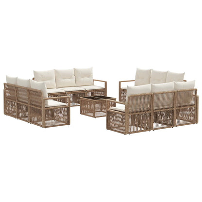 Set Divano da Giardino 13 pcs Beige polyrattan | homemem39